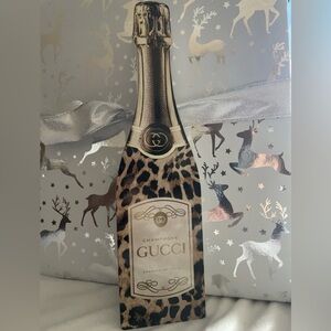 Gucci Leopard Print Champagne Bottle Sculpture